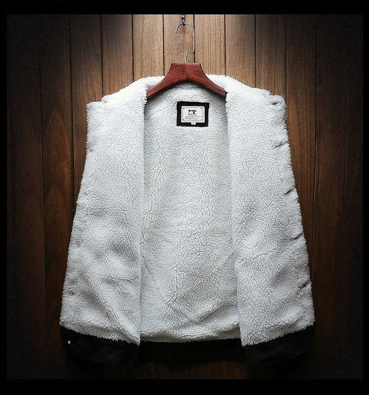 Jeansjacke für Herren mit Teddyfutter