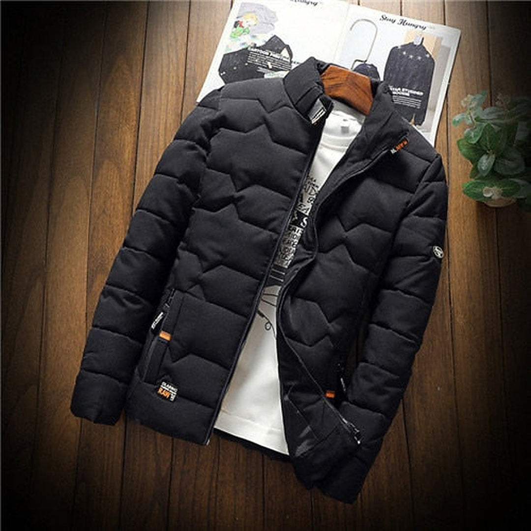 Steppjacke für Herren mit Kapuze - schwarz