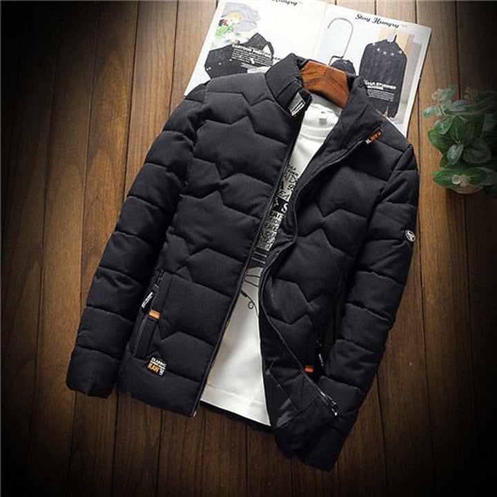 Steppjacke für Herren mit Kapuze - schwarz