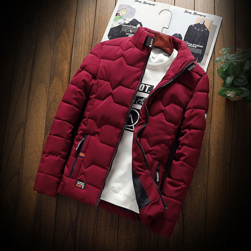 Steppjacke für Herren mit Kapuze - rot
