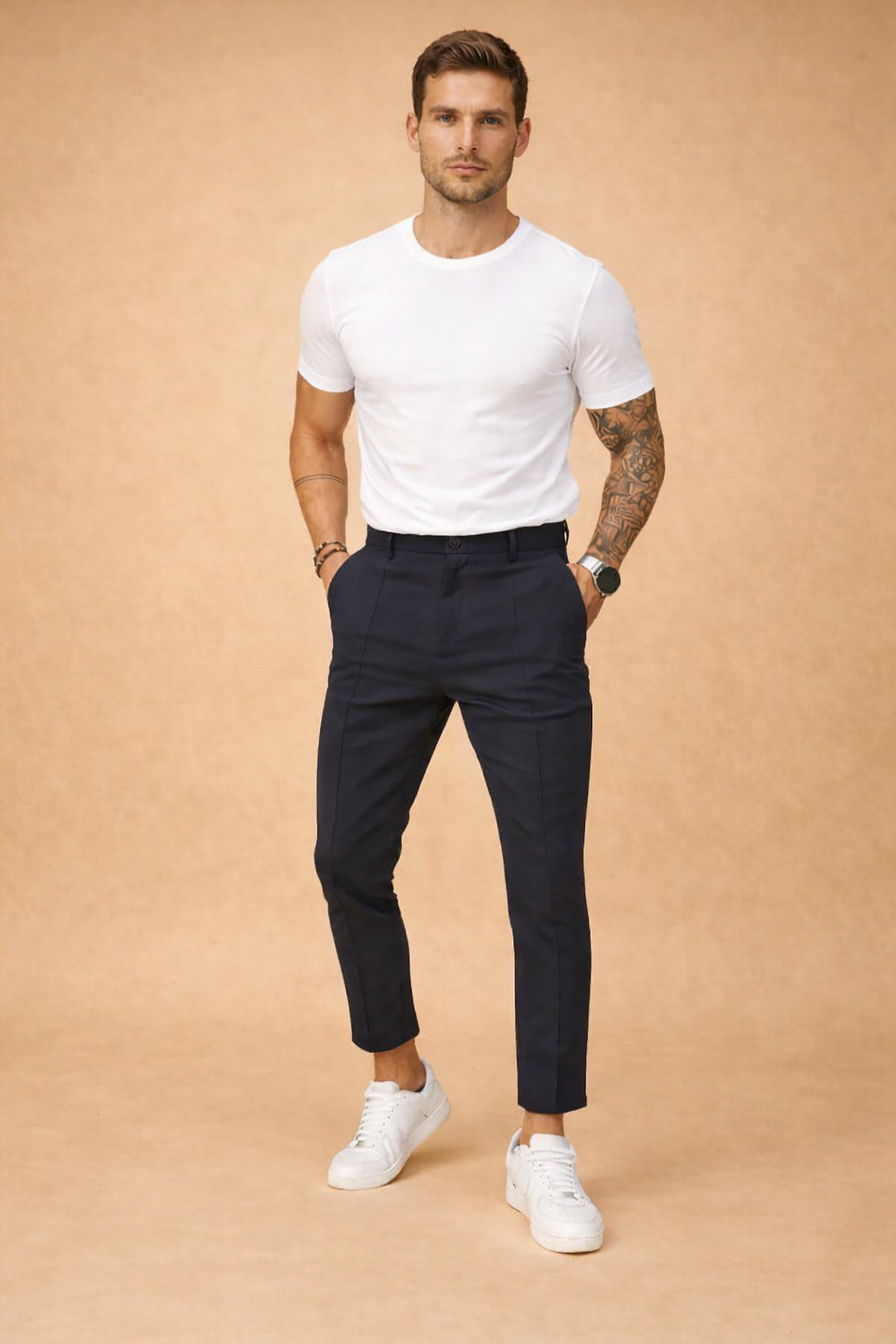 Chinohose für Herren im Slim-Fit Schnitt - schwarz