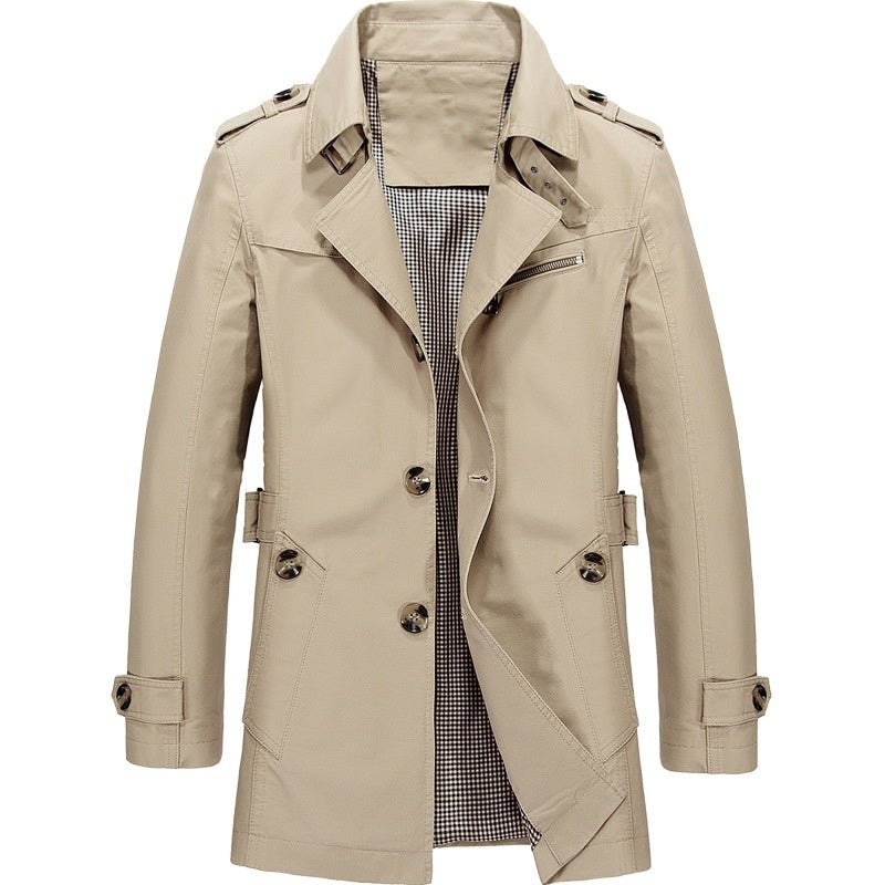 Trenchcoat für Herren mit Doppelreiher - beige