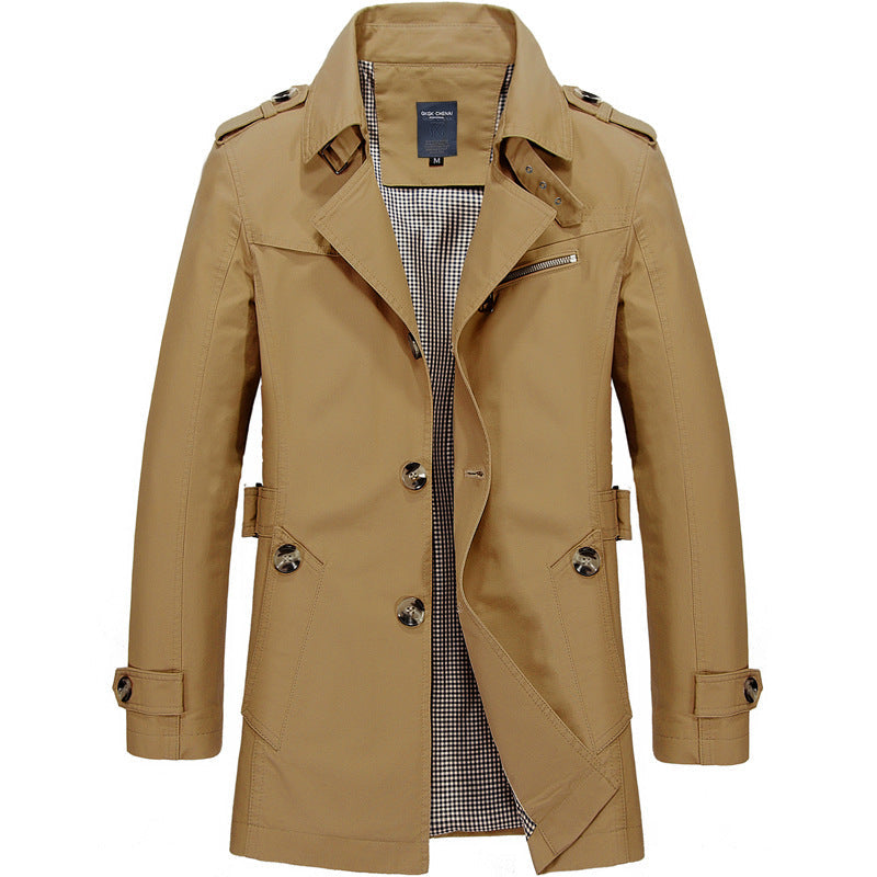 Trenchcoat für Herren mit Doppelreiher - khaki