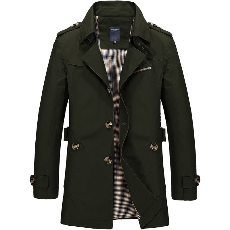 Trenchcoat für Herren mit Doppelreiher - schwarz