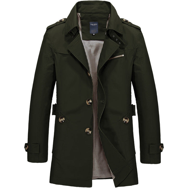 Trenchcoat für Herren mit Doppelreiher - schwarz