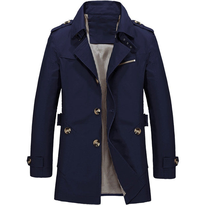 Trenchcoat für Herren mit Doppelreiher - blau