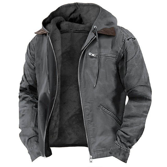 Elias | Herren Kapuzenjacke mit Reißverschluss und Taschen