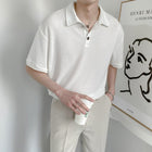 Camisa de punto de manga corta con cuello – Elegante y cómoda