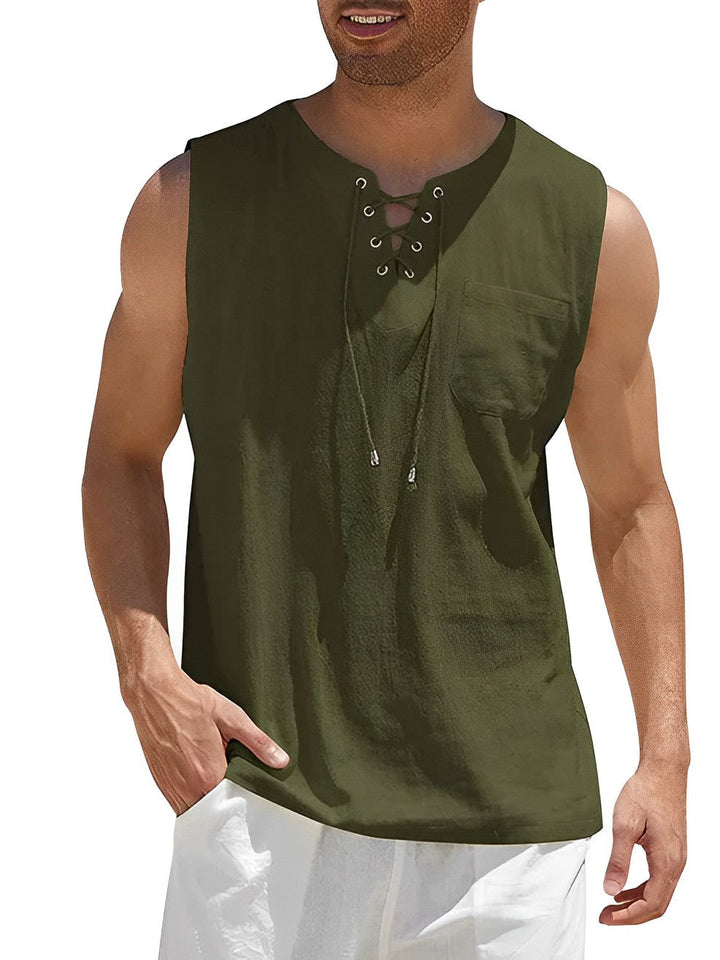 Tobias | Tanktop mit V-Ausschnitt und Schnürung