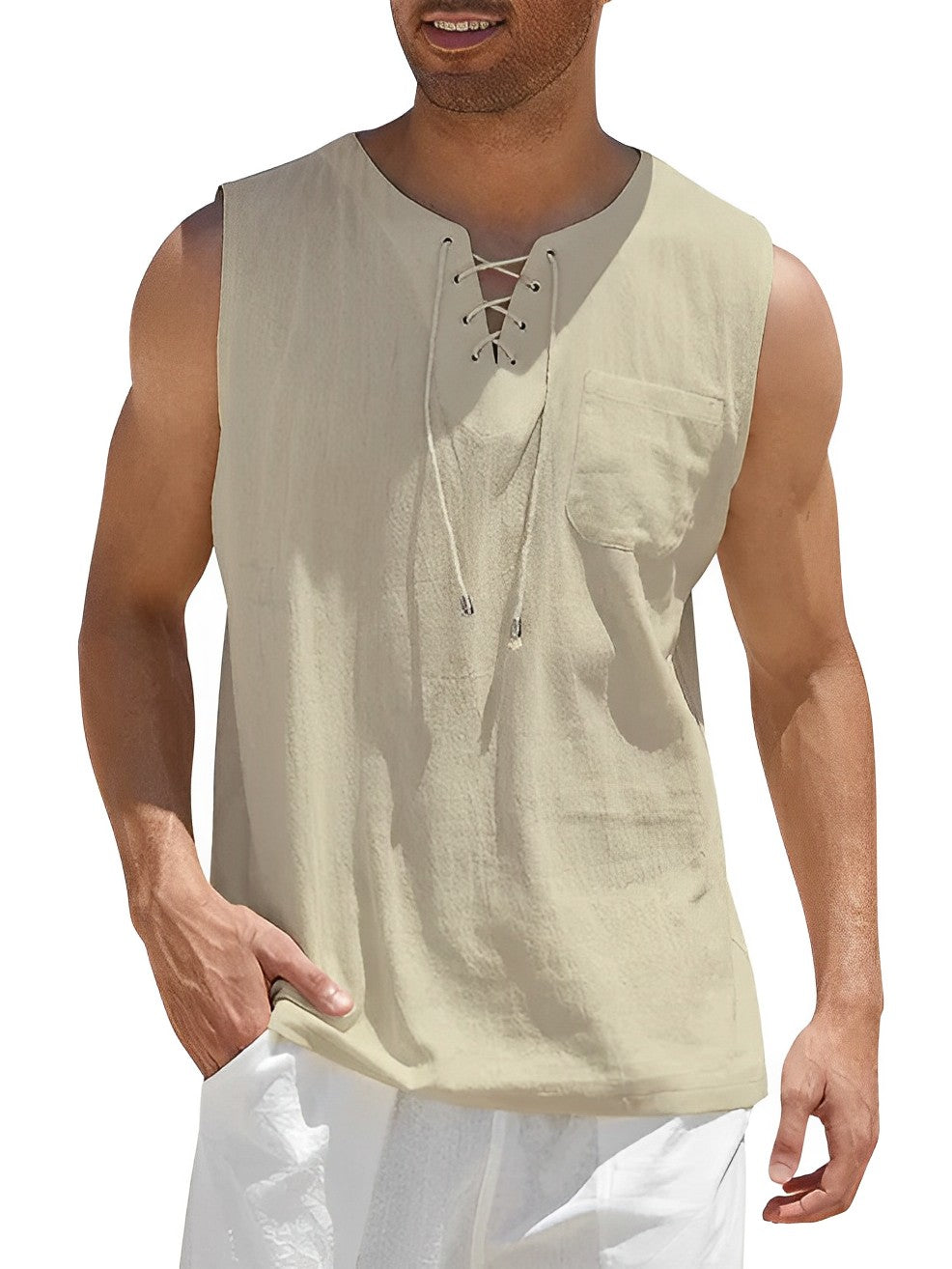 Tobias | Tanktop mit V-Ausschnitt und Schnürung