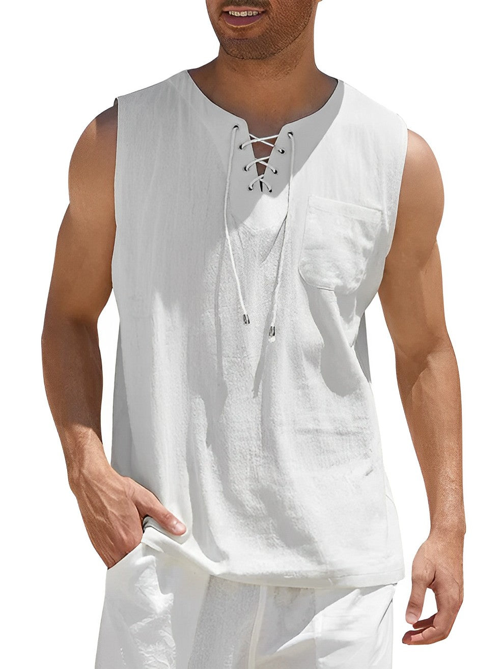 Tobias | Tanktop mit V-Ausschnitt und Schnürung