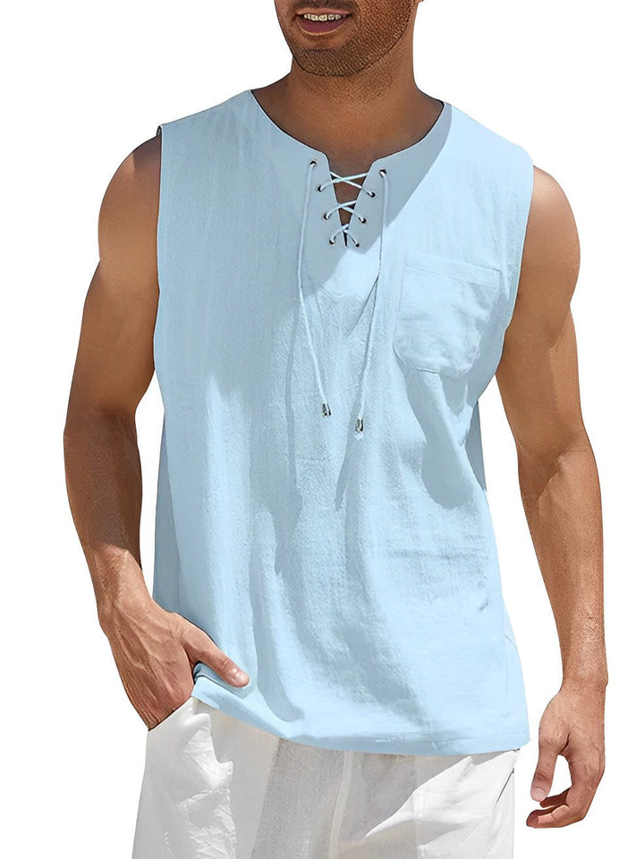 Tobias | Tanktop mit V-Ausschnitt und Schnürung