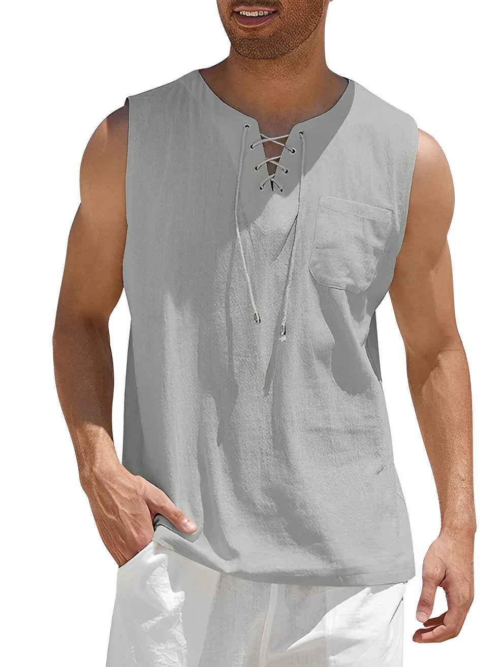 Tobias | Tanktop mit V-Ausschnitt und Schnürung
