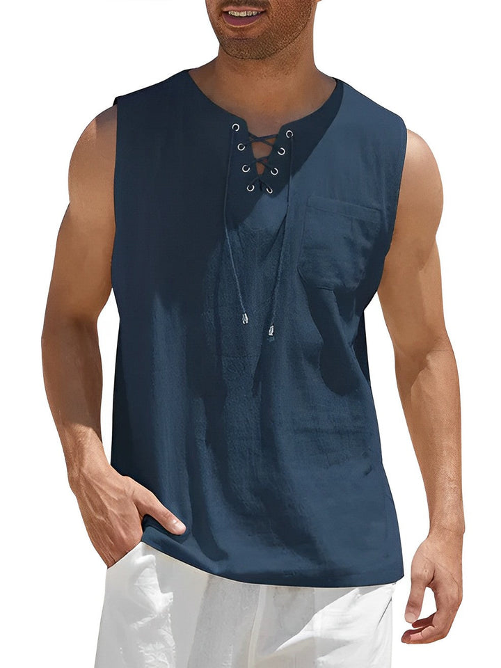 Tobias | Tanktop mit V-Ausschnitt und Schnürung