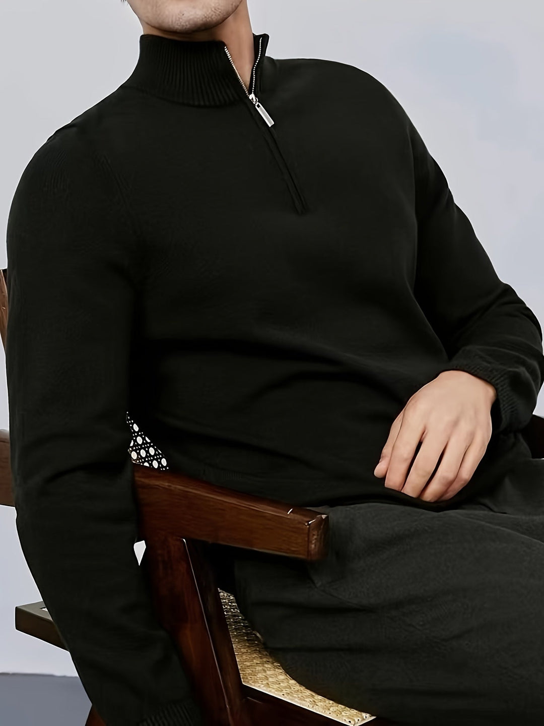 Luuk | Men's Sweater with Stand-up Collar