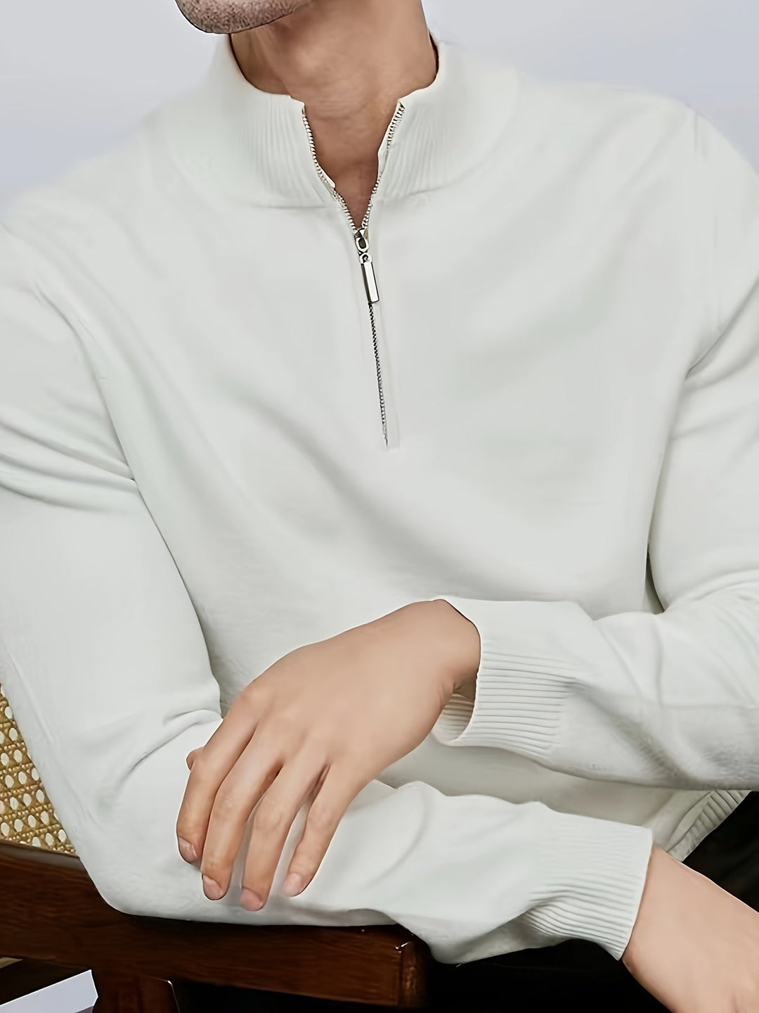 Luuk | Men's Sweater with Stand-up Collar