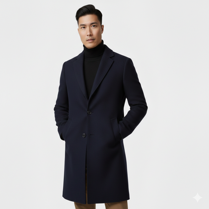 Mantel für Herren in Slim-Fit Knielänge