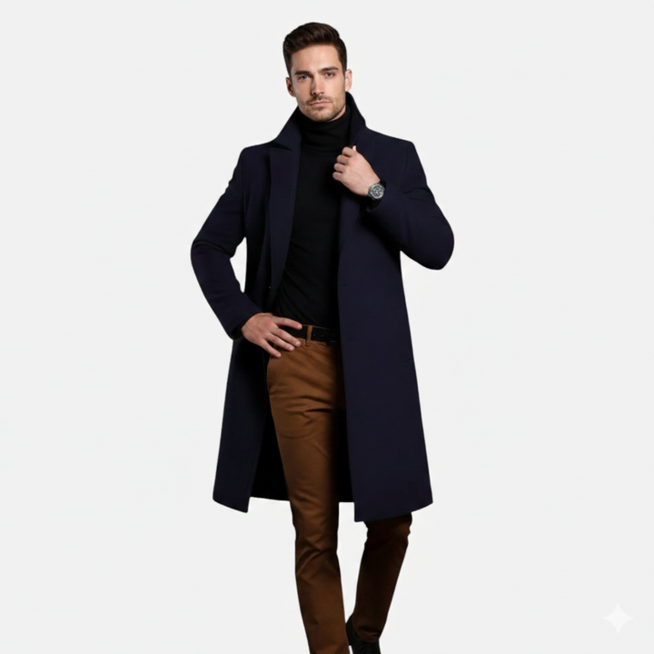 Mantel für Herren in Slim-Fit Knielänge
