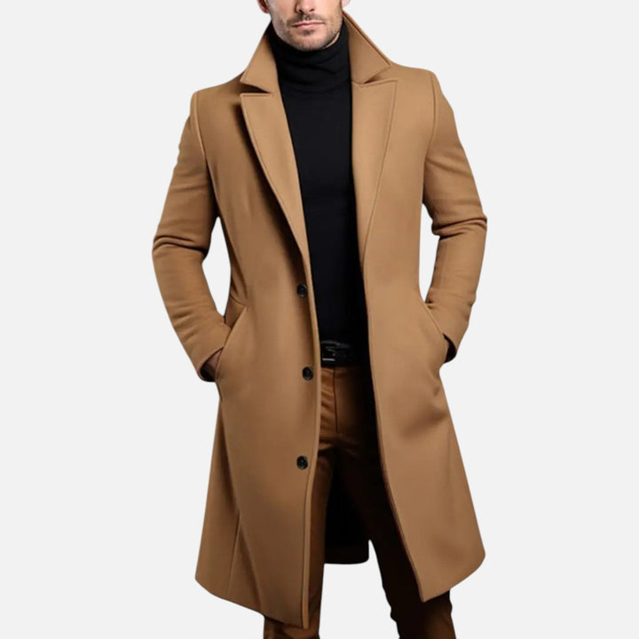 Mantel für Herren in Slim-Fit Knielänge - khaki