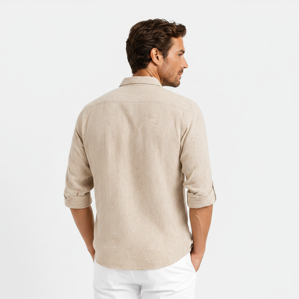 Marius | Men's Long-Sleeve Polo Shirt with Button Placket