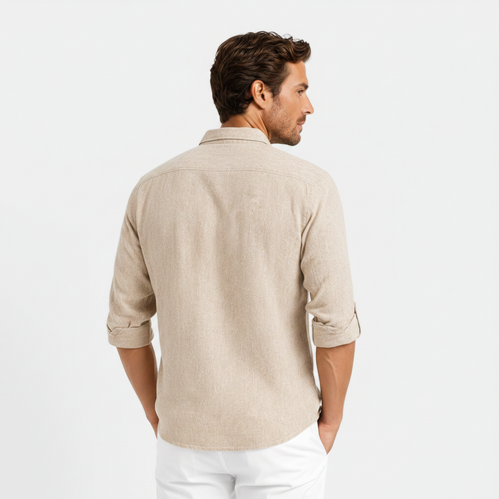 Marius | Men's Long-Sleeve Polo Shirt with Button Placket