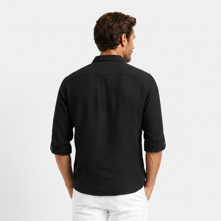 Marius | Men's Long-Sleeve Polo Shirt with Button Placket