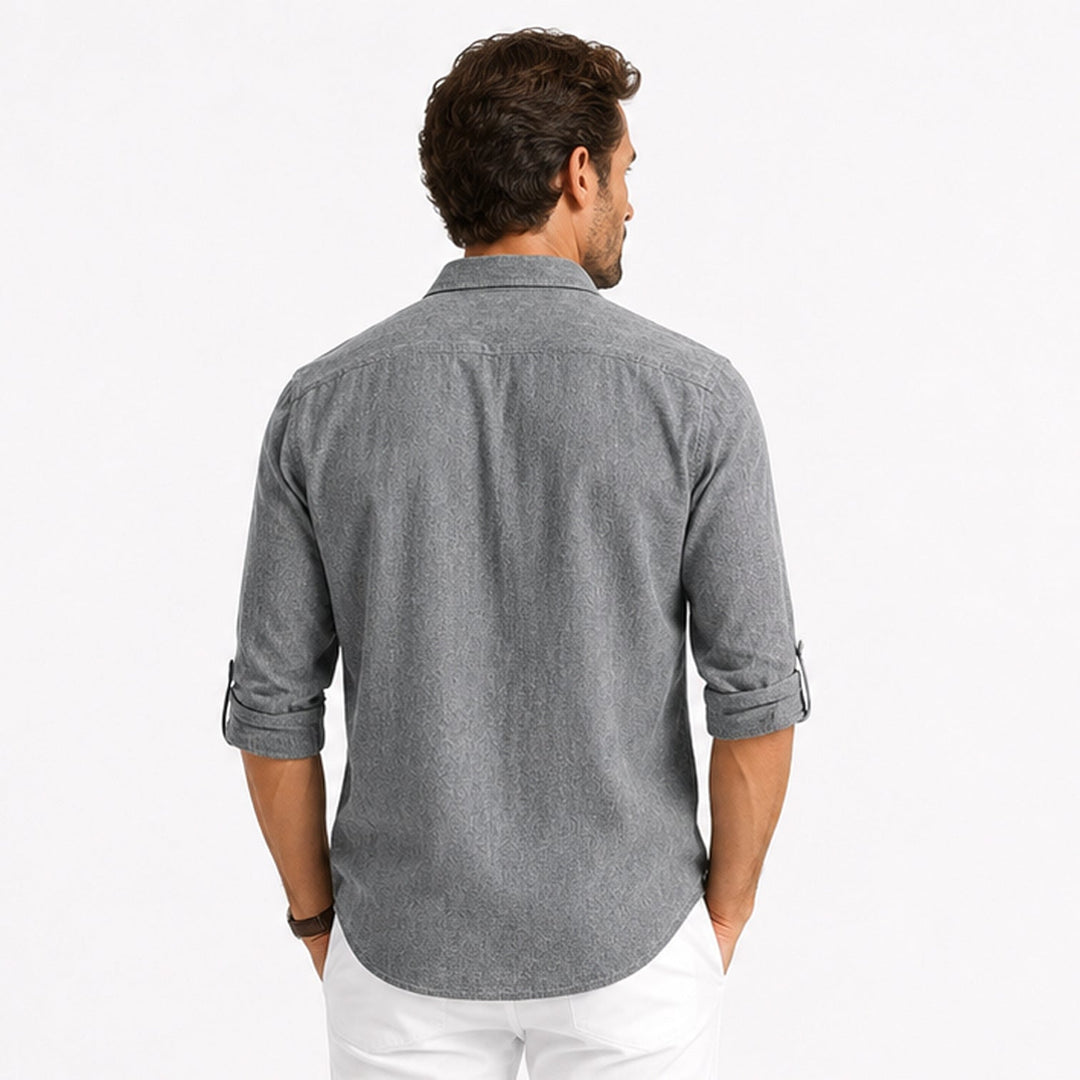 Marius | Men's Long-Sleeve Polo Shirt with Button Placket