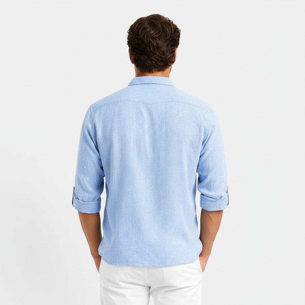 Marius | Men's Long-Sleeve Polo Shirt with Button Placket