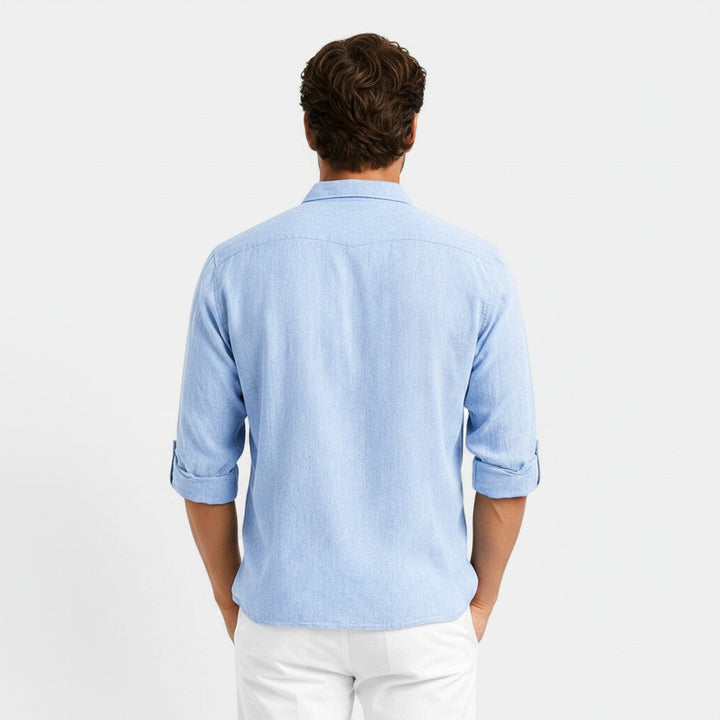 Marius | Men's Long-Sleeve Polo Shirt with Button Placket