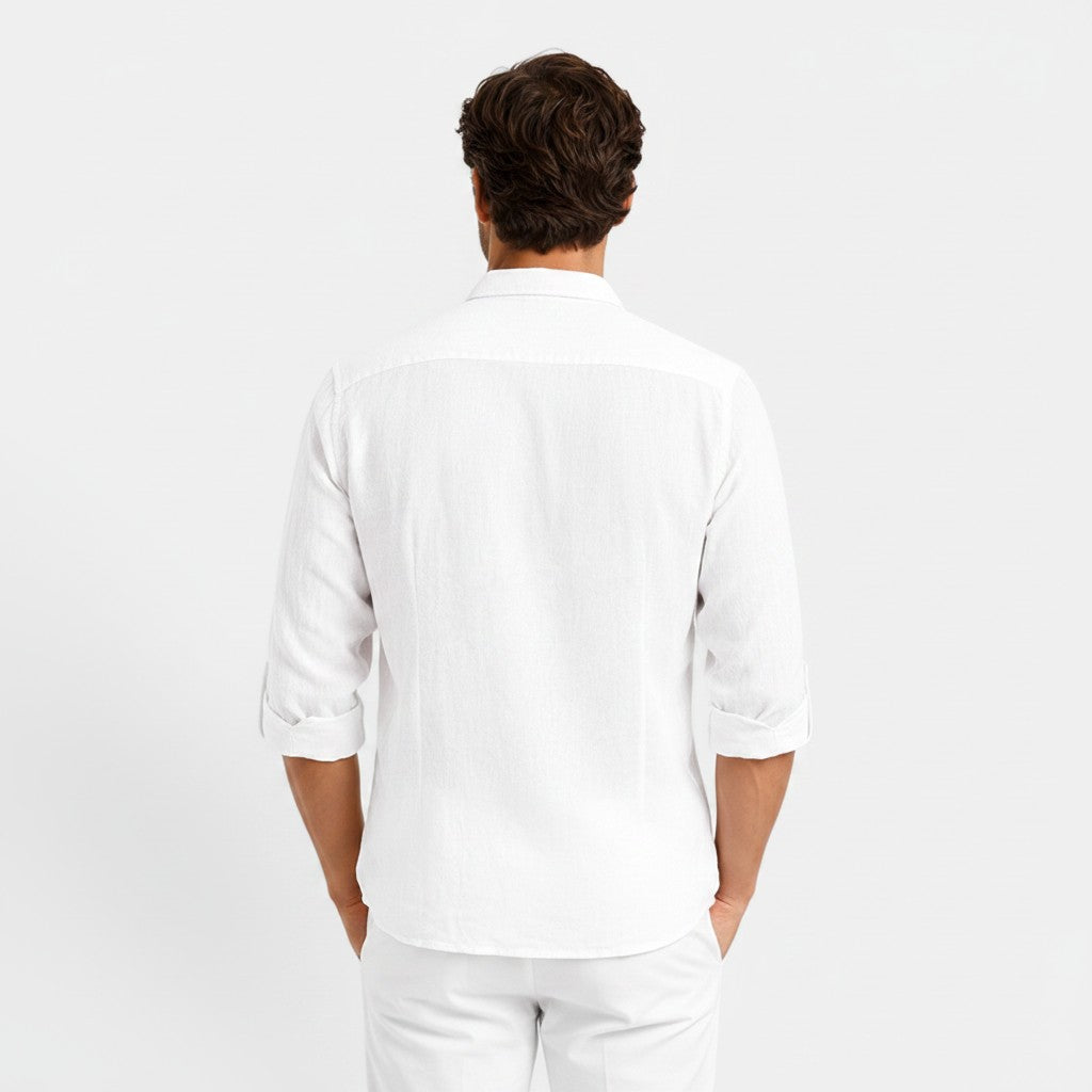 Marius | Men's Long-Sleeve Polo Shirt with Button Placket