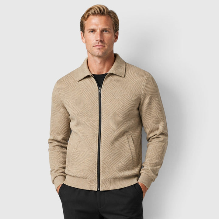 Erik | Herren Strukturjacke mit Reißverschluss