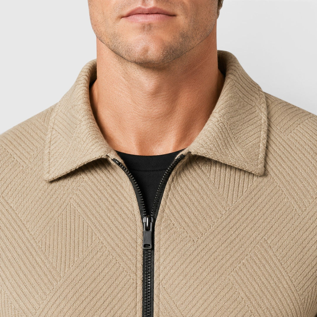 Erik | Herren Strukturjacke mit Reißverschluss