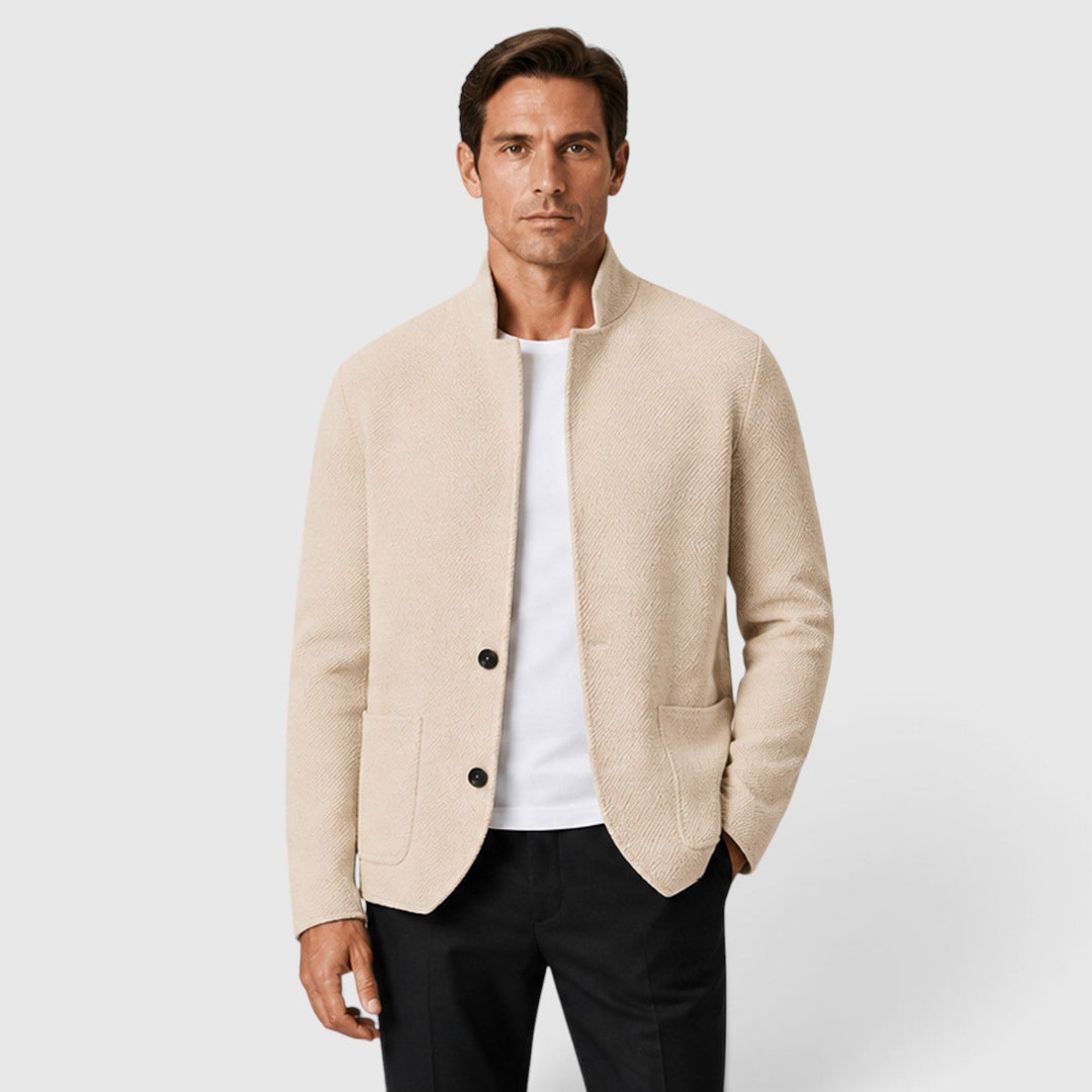 Lukas | Herren Strick Cardigan mit Kragen