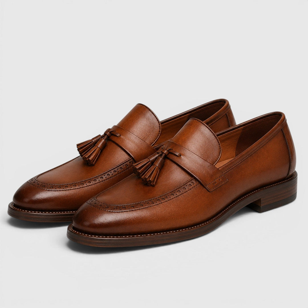 Caspar | Herren Leder Loafer mit Quasten