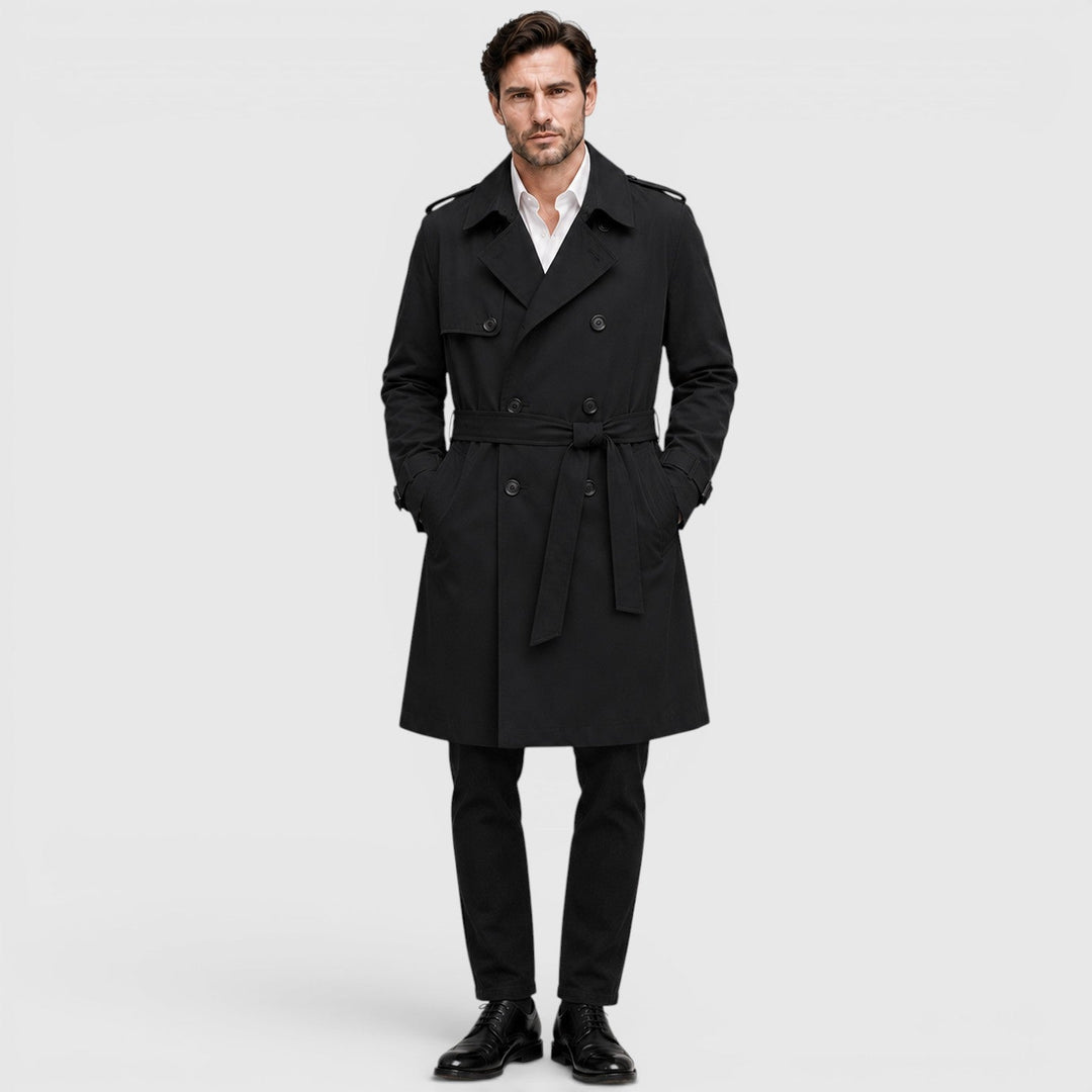Leon | Herren Trenchcoat mit Gürtel
