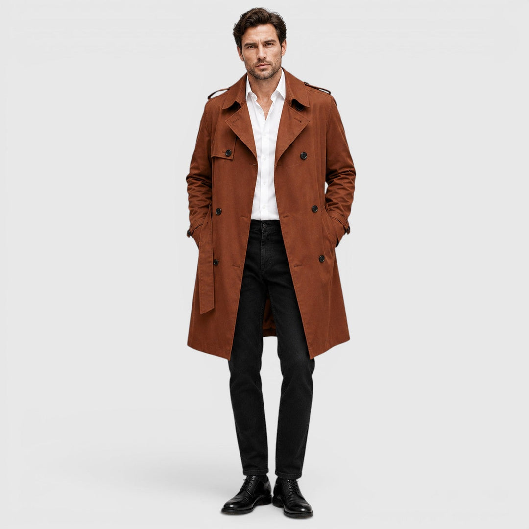 Leon | Herren Trenchcoat mit Gürtel