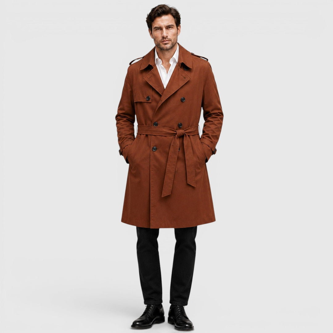 Leon | Herren Trenchcoat mit Gürtel