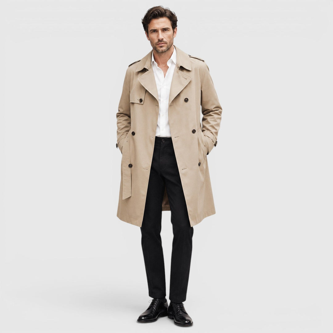 Leon | Herren Trenchcoat mit Gürtel