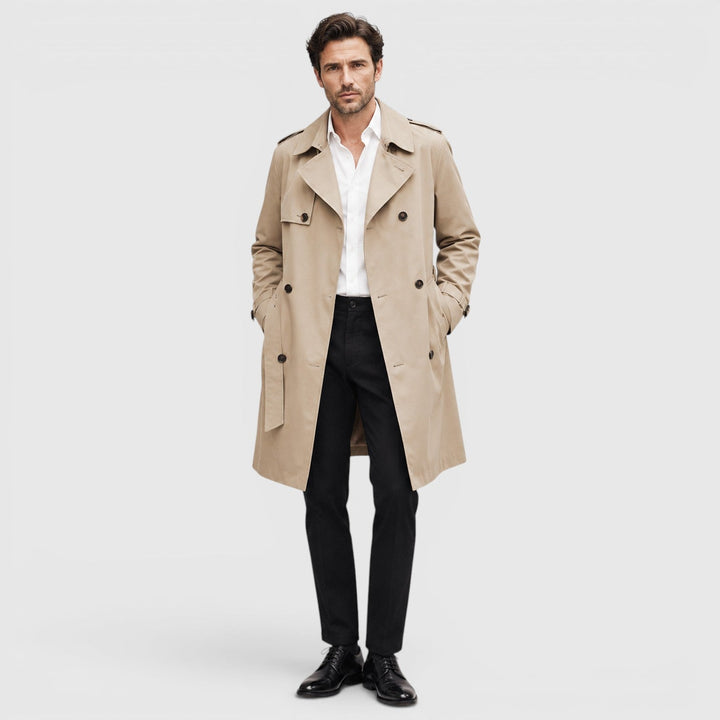 Leon | Herren Trenchcoat mit Gürtel