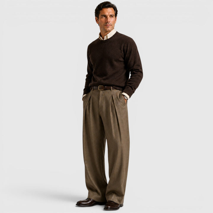 Konrad | Herren Bundfaltenhose mit weitem Bein