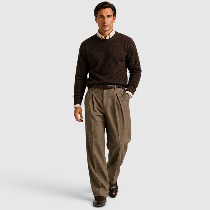 Konrad | Herren Bundfaltenhose mit weitem Bein