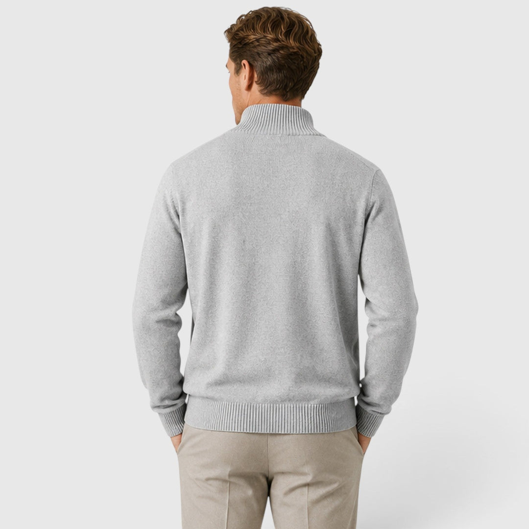 Timo | Herren Zip Strick Jacke mit Stehkragen