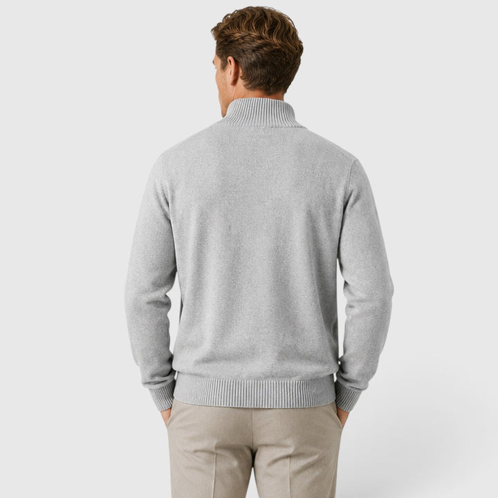 Timo | Herren Zip Strick Jacke mit Stehkragen