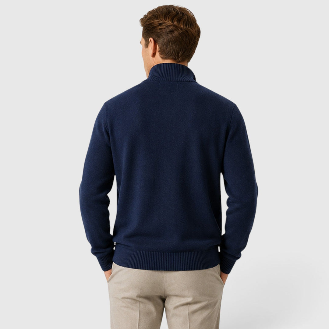 Timo | Herren Zip Strick Jacke mit Stehkragen