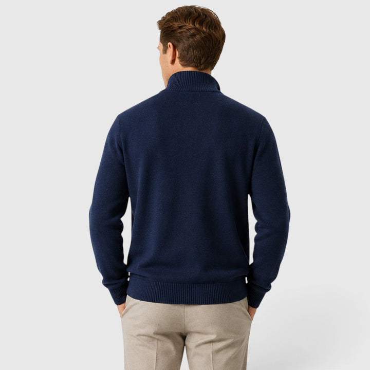 Timo | Herren Zip Strick Jacke mit Stehkragen