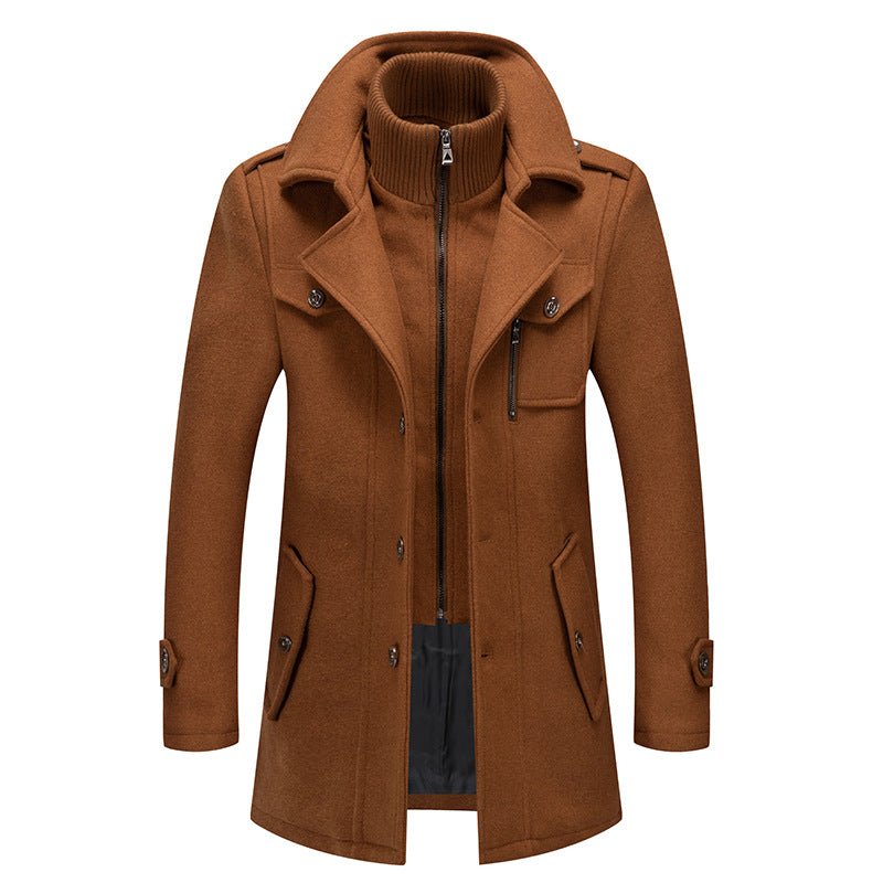 Felix | Herren Mantel mit Doppelschicht-Look