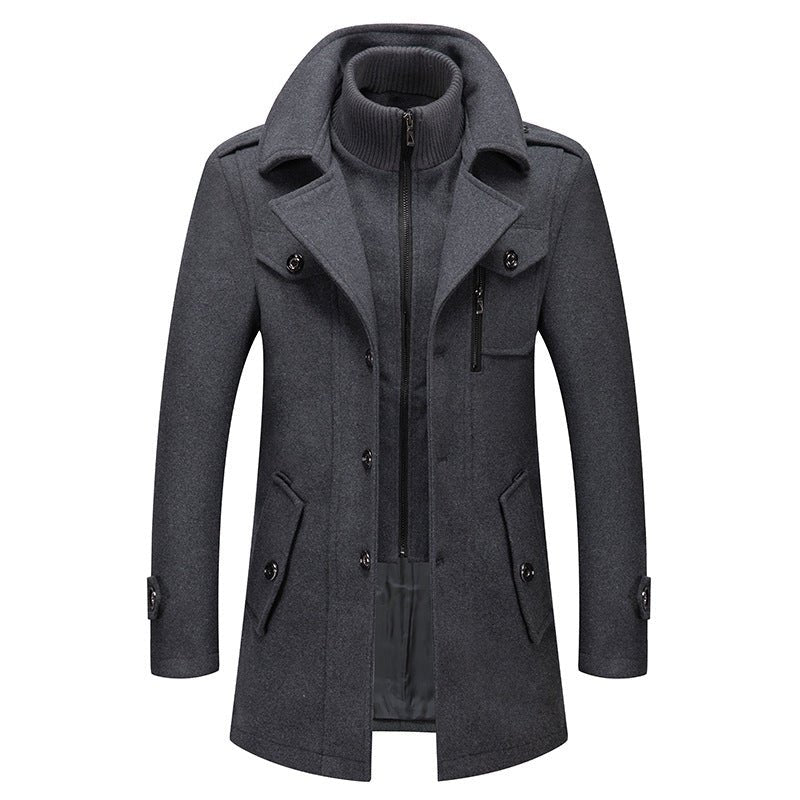 Felix | Herren Mantel mit Doppelschicht-Look