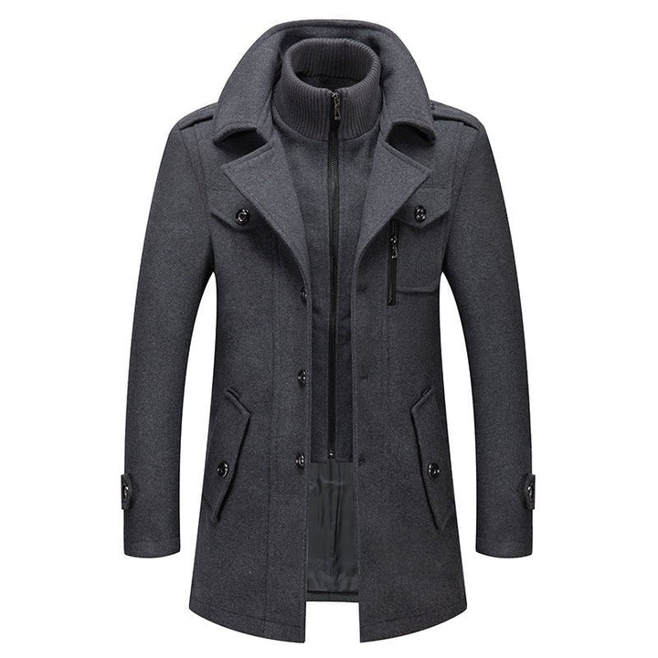 Felix | Herren Mantel mit Doppelschicht-Look