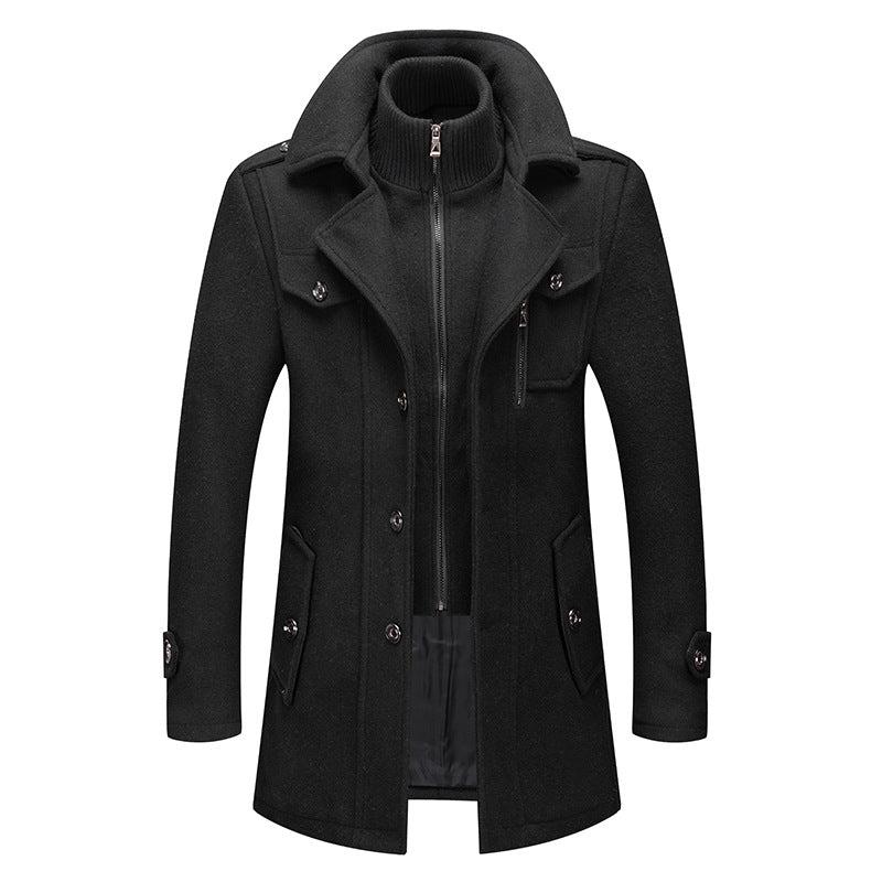 Felix | Herren Mantel mit Doppelschicht-Look