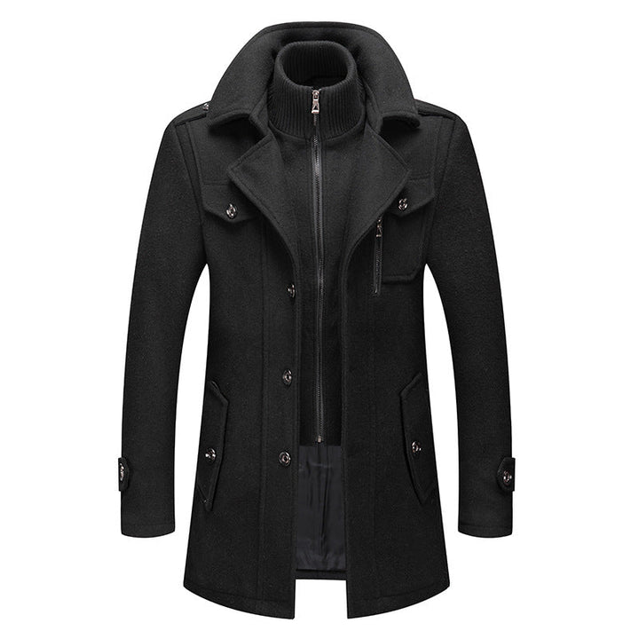 Felix | Herren Mantel mit Doppelschicht-Look